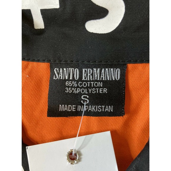 NWT Santo Ermanno Button Up Jacket Size Small Women’s Orange Logo Trim - Picture 3 of 7